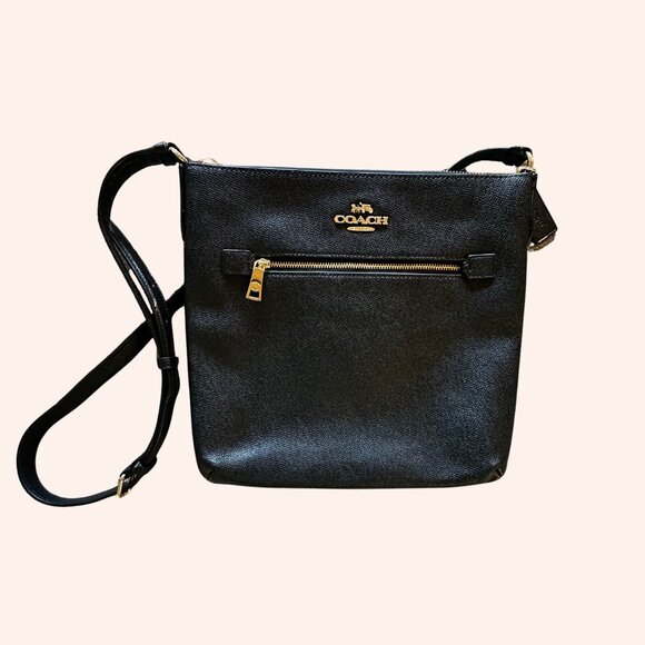 Coach Leather Crossbody Bag Black - Picture 2 of 4